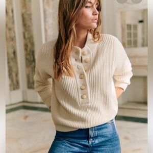 Sézane Lucas sweater, ecru, size small